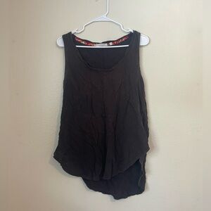 Black Asymmetrical Sleeveless Tank Top